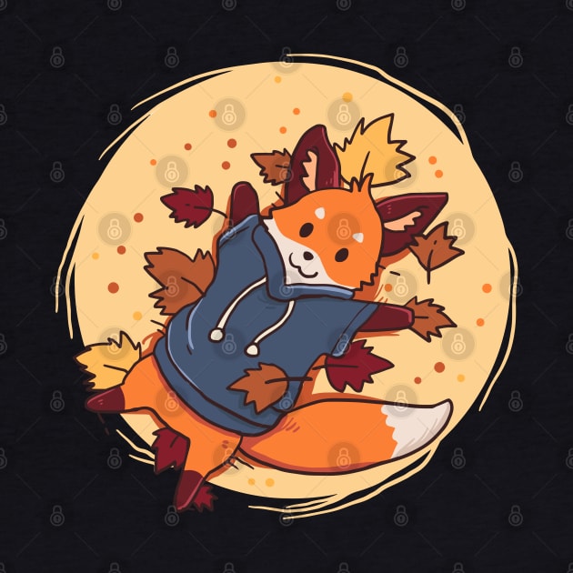 Cute Fox In Autumn Fox Forest Animal by alcoshirts